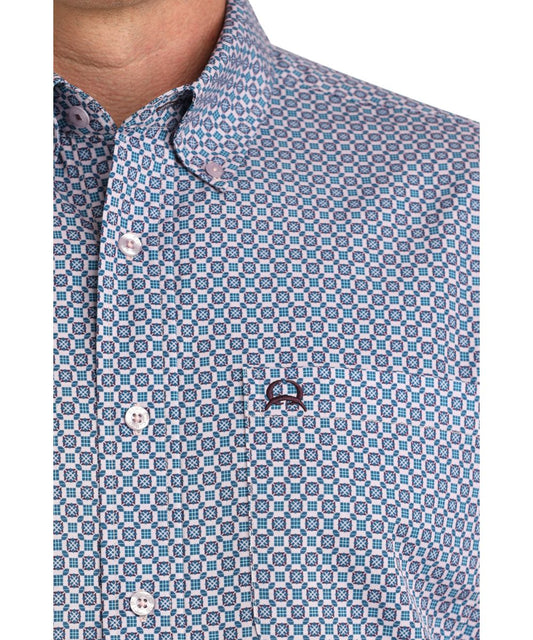 Cinch Men's Lilac ArenaFlex Short Sleeve Button Down Shirt