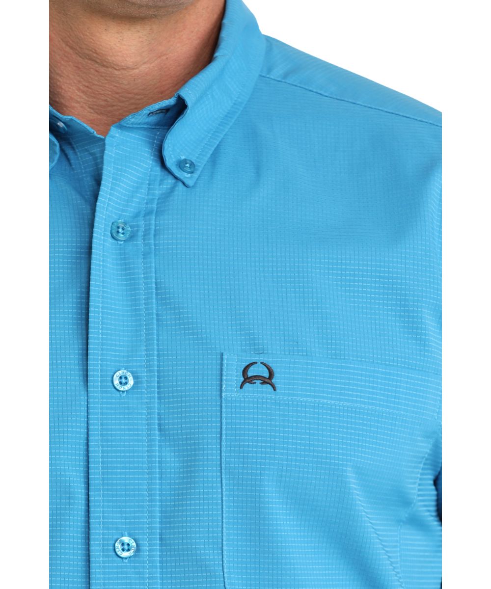 Single Open Chest Pocket And Button Down Collar