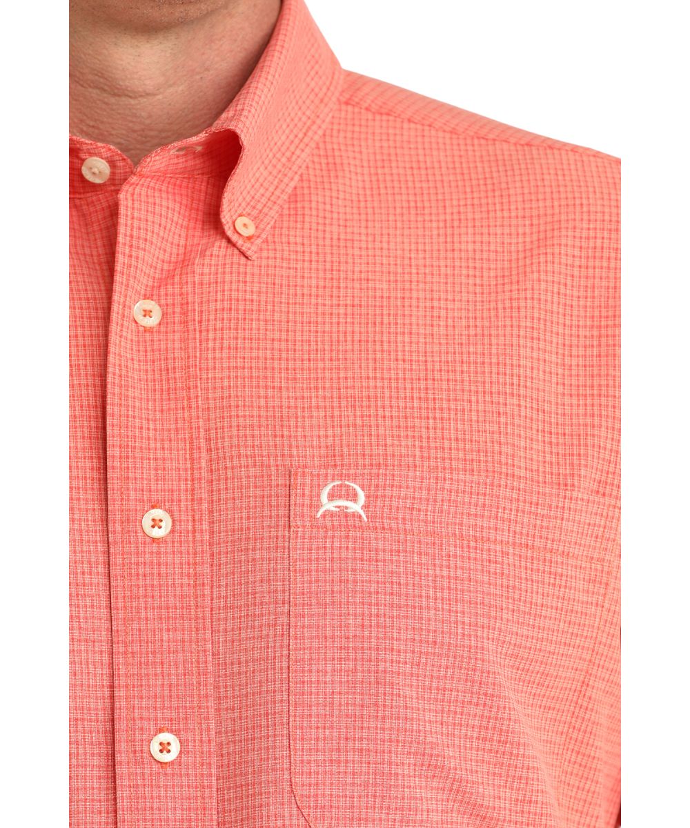Cinch Men's Red Plaid ArenaFlex Button Down Shirt