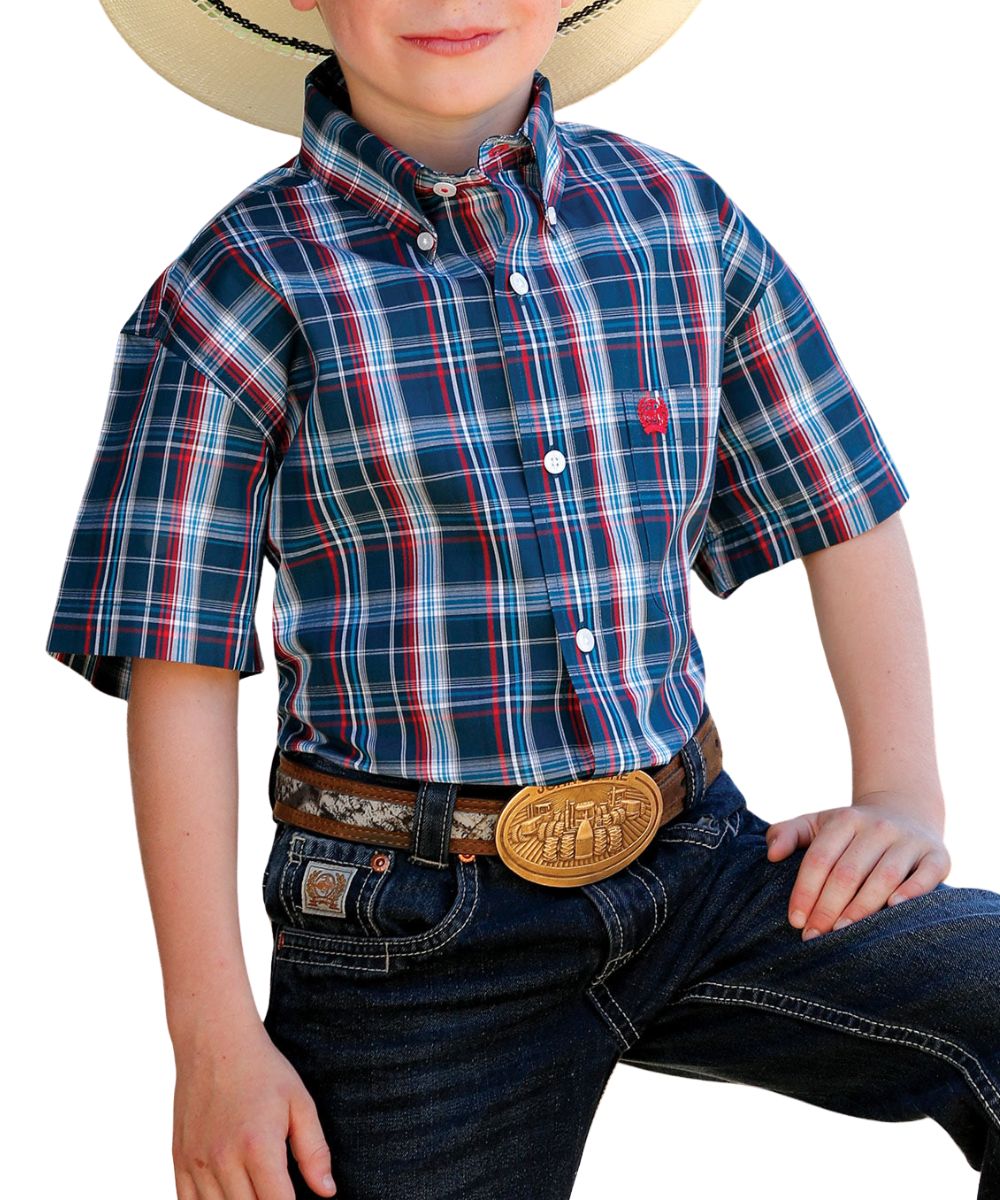 Cinch Boys' Plaid Button Down Shirt