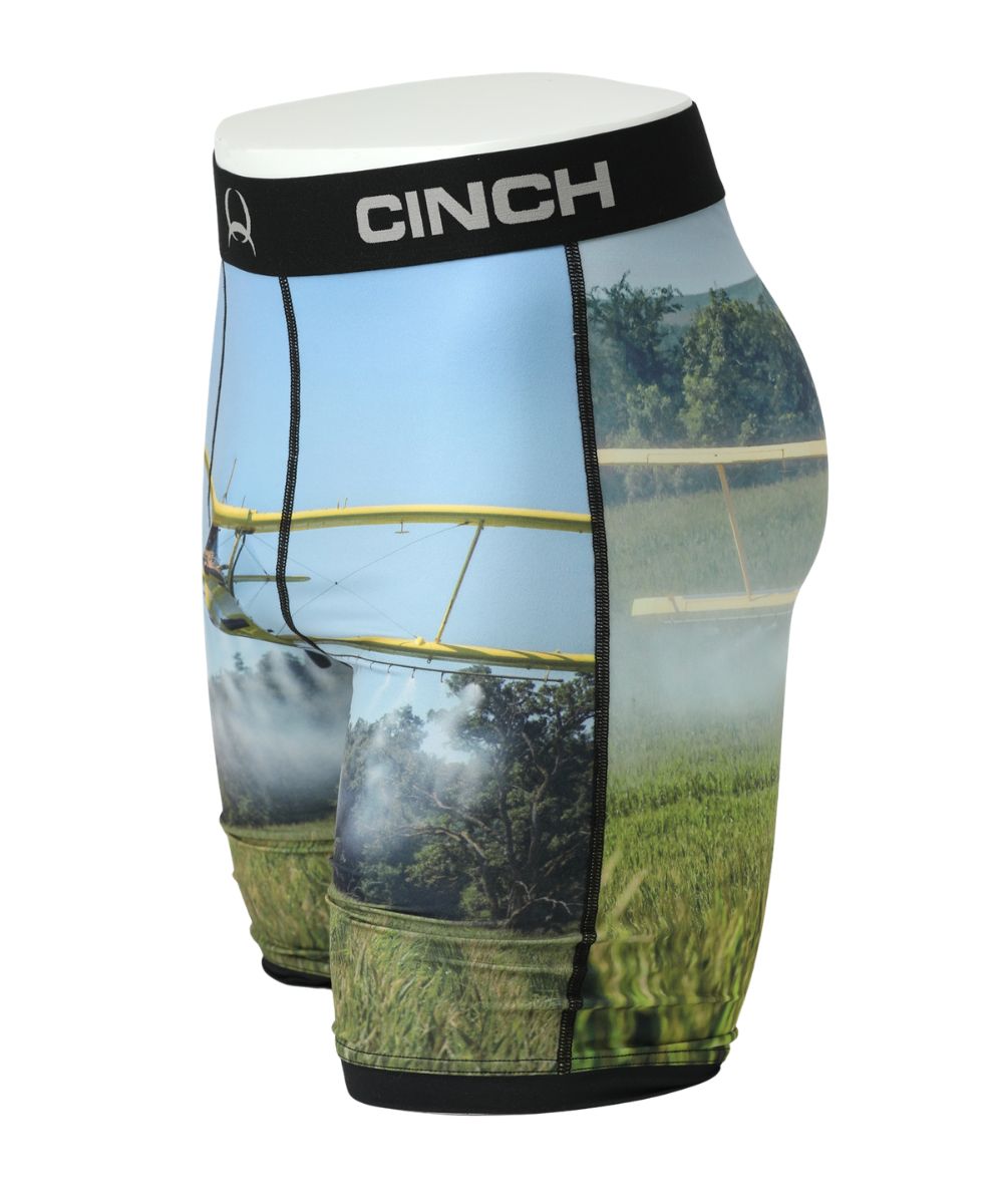 Side view of the men's 9" crop duster boxer brief
