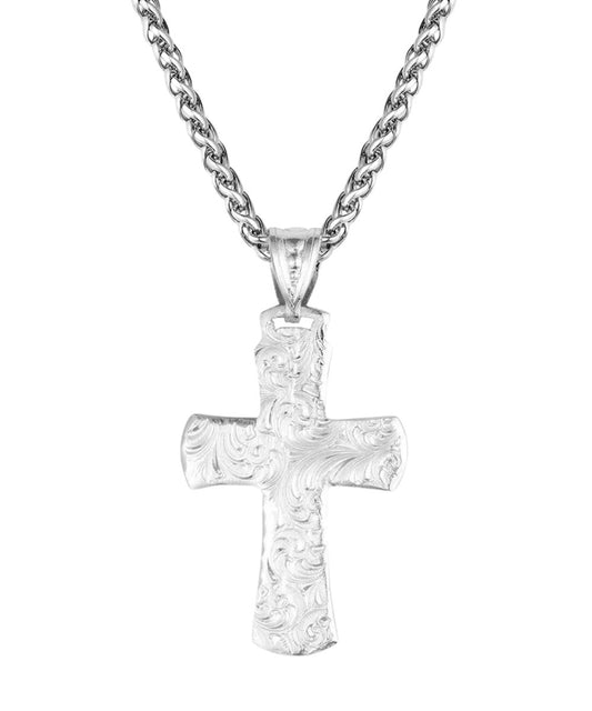 Back Side Of The Silver Cross Necklace