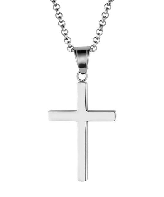Men's 26" Chain Necklace With A Stainless Steel Cross Pendant