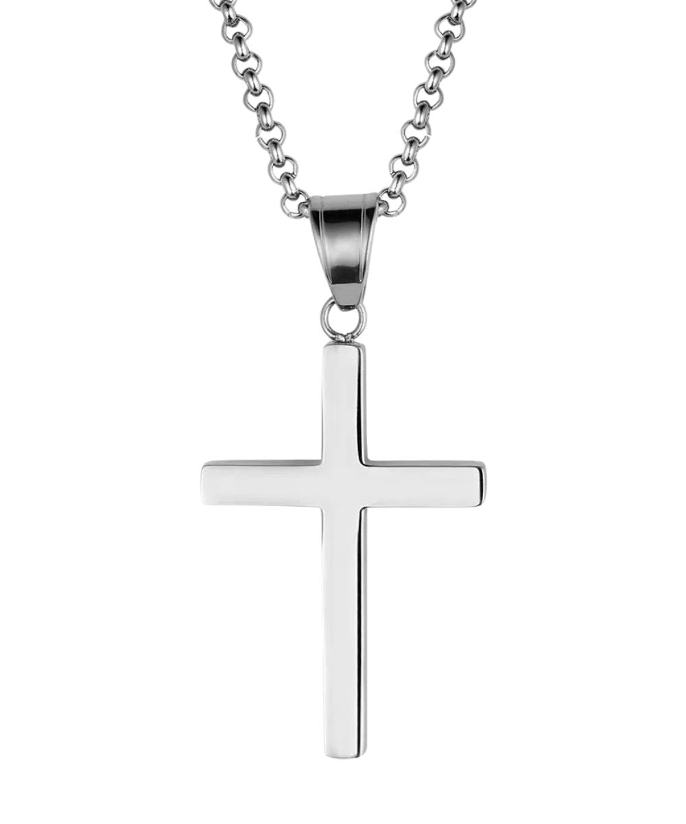 Men's 26" Chain Necklace With A Stainless Steel Cross Pendant