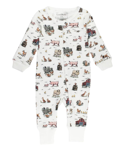 L'oved Baby Infant Farm Friends Romper