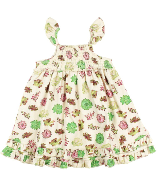 Girl's Cream Ruffle Summer Dress