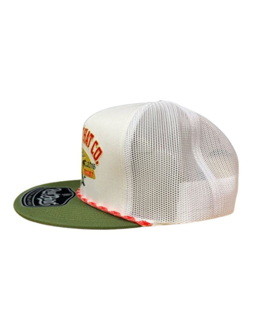 Left side view of the unisex fowl play cap