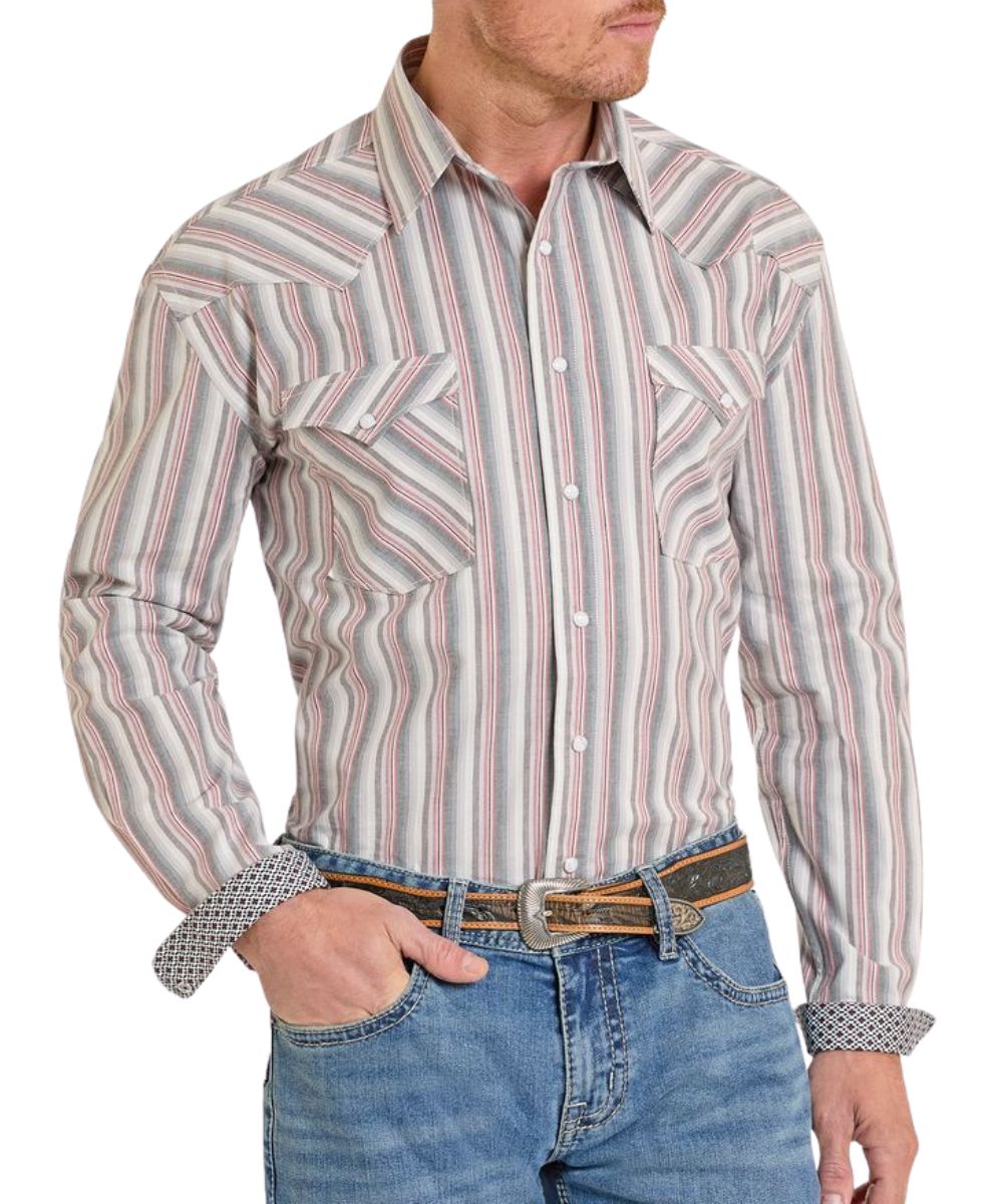 Panhandle Slim Men's Rough Stock Striped Snap Shirt