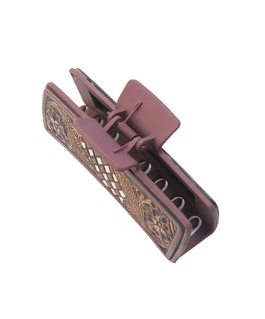 Comfort-wave design, no sharp teeth, women's claw clip by Myra Bags.