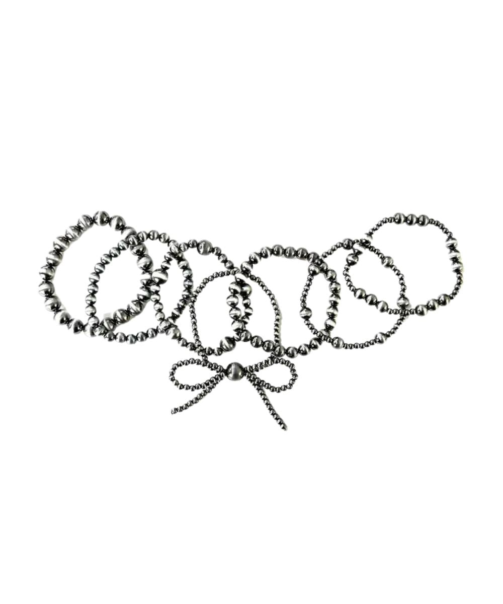 Snowing West Women's Western Layered Navajo Bead Ribbon Stretch Bracelet