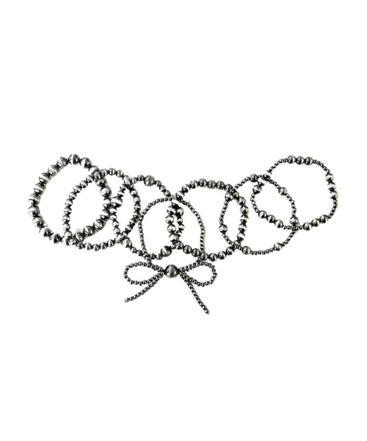 Snowing West Women's Western Layered Navajo Bead Ribbon Stretch Bracelet
