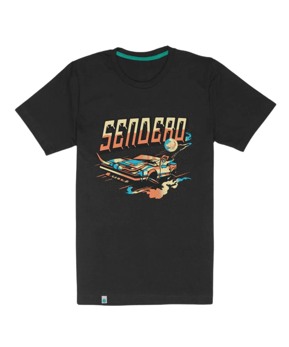 Front view of the unisex adult cosmic cadillac graphic tee