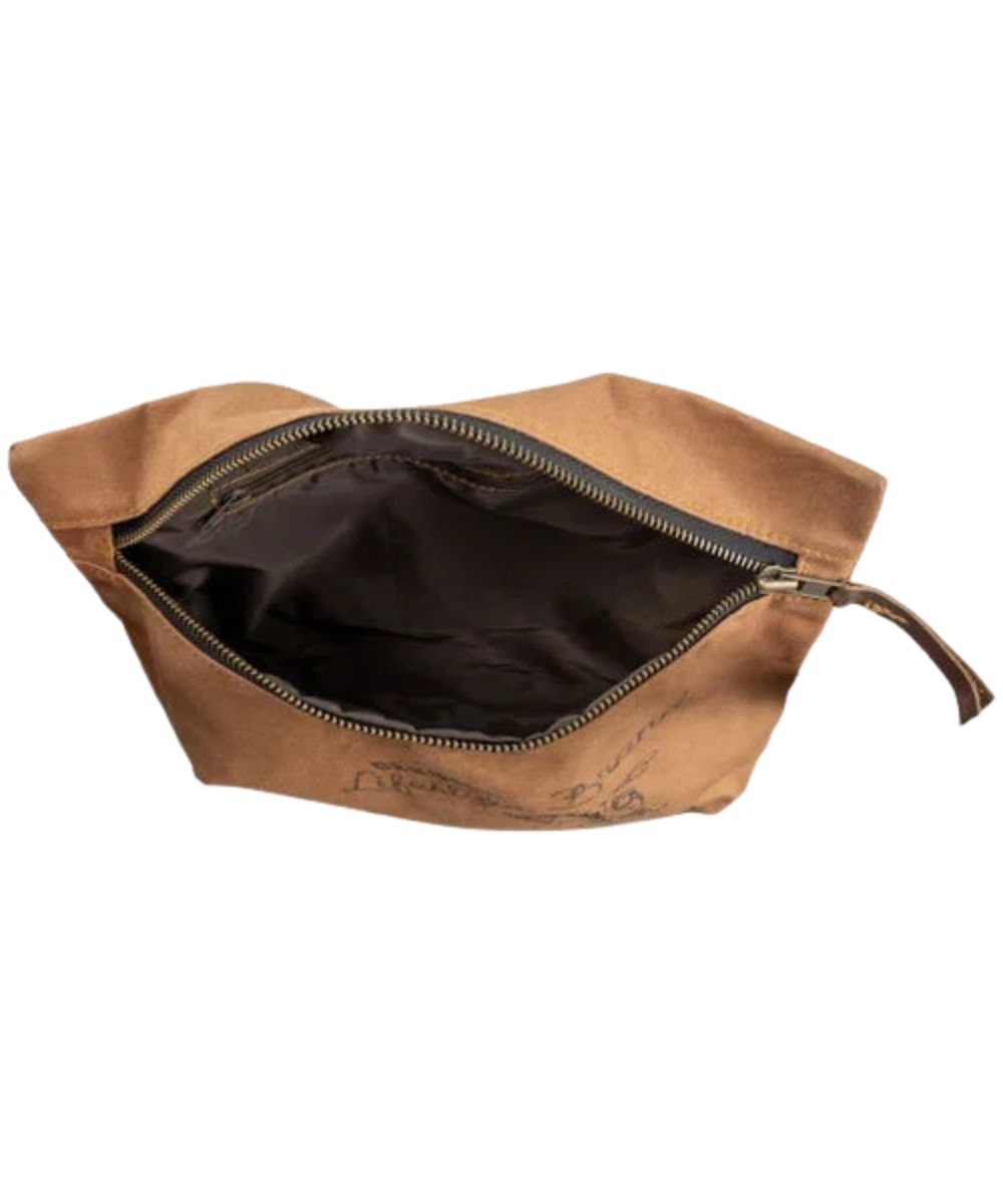 Interior view of the single main compartment featuring the zip closure and an interior zip pocket