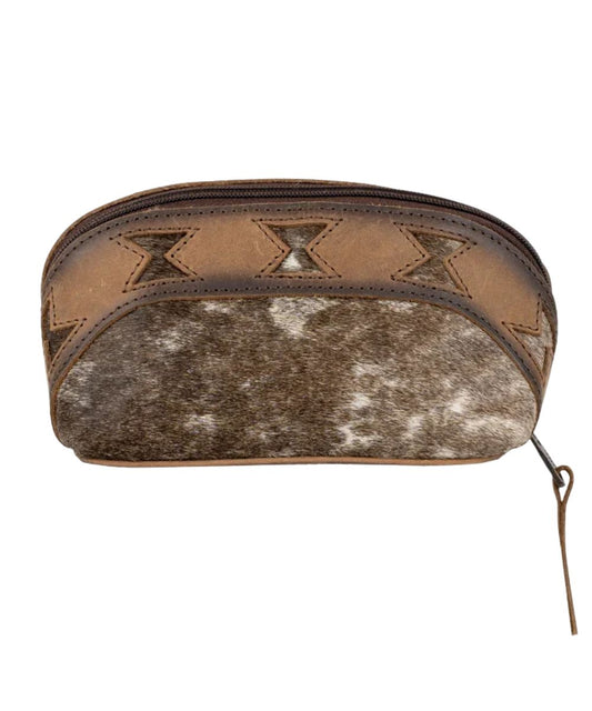 Back view of the women's cowhide makeup bag