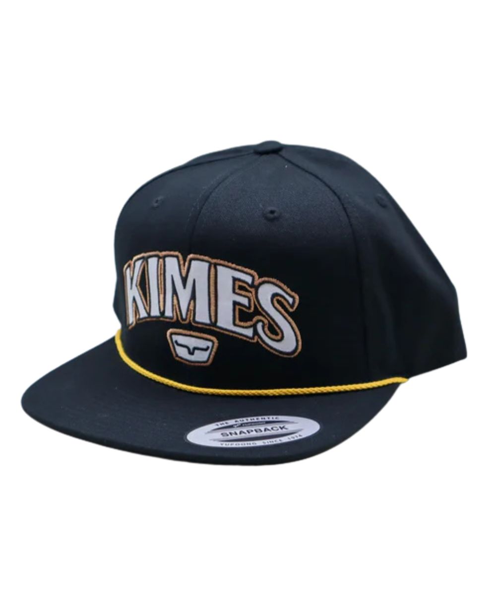 Black Kimes Ranch Logo Cap With Vintage-Inspired Braided Cord And Logo Embroidery