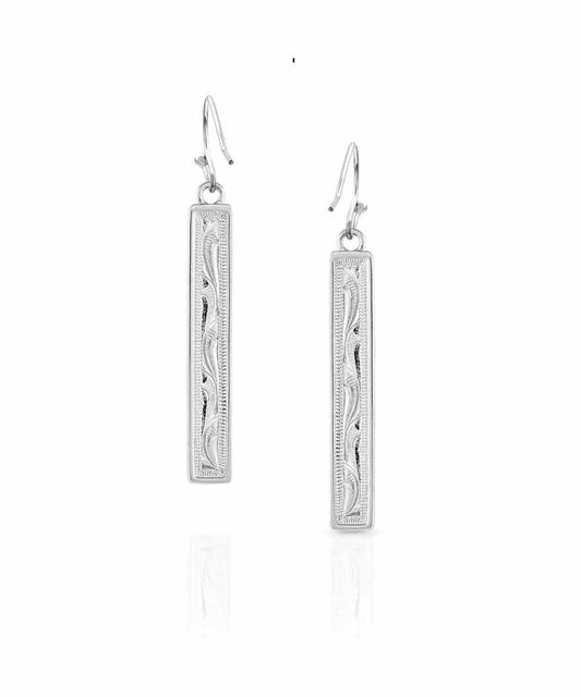 Montana Silversmiths Women's Wrangler Legends Denim Bar Earrings