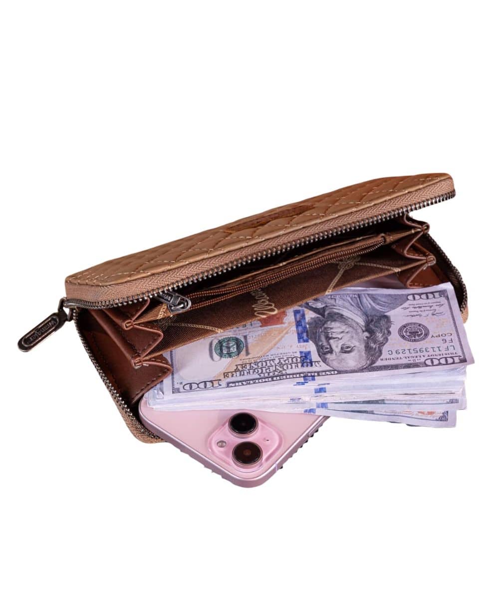 Montana West Women's Wrangler Khaki Quilted Wallet