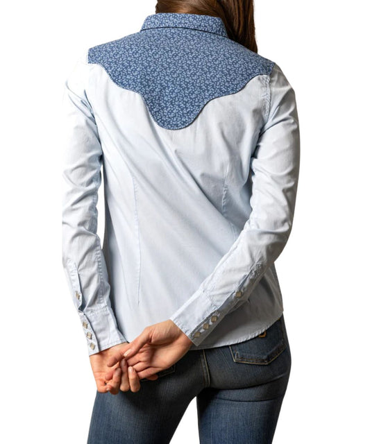 Women's Light Blue Snap Shirt