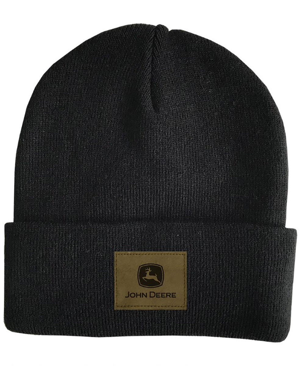 John Deere Men's Black Fleece Lined Beanie- Style #13090855BK ! desc : ! caption :