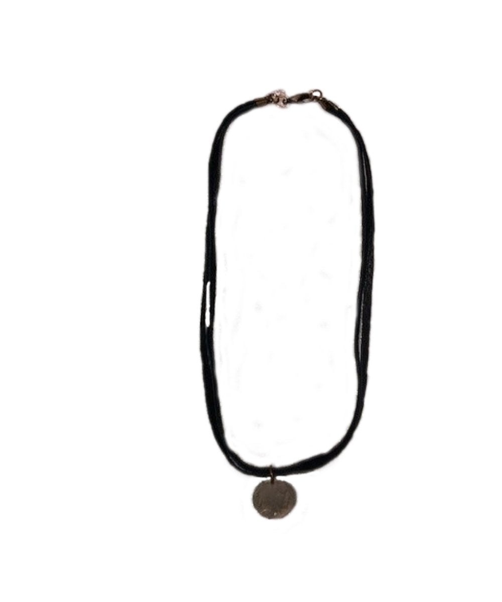 J. Forks Designs Women's Coin Pendant Double Stranded Leather Necklace- Style #16486 ! desc : ! caption :