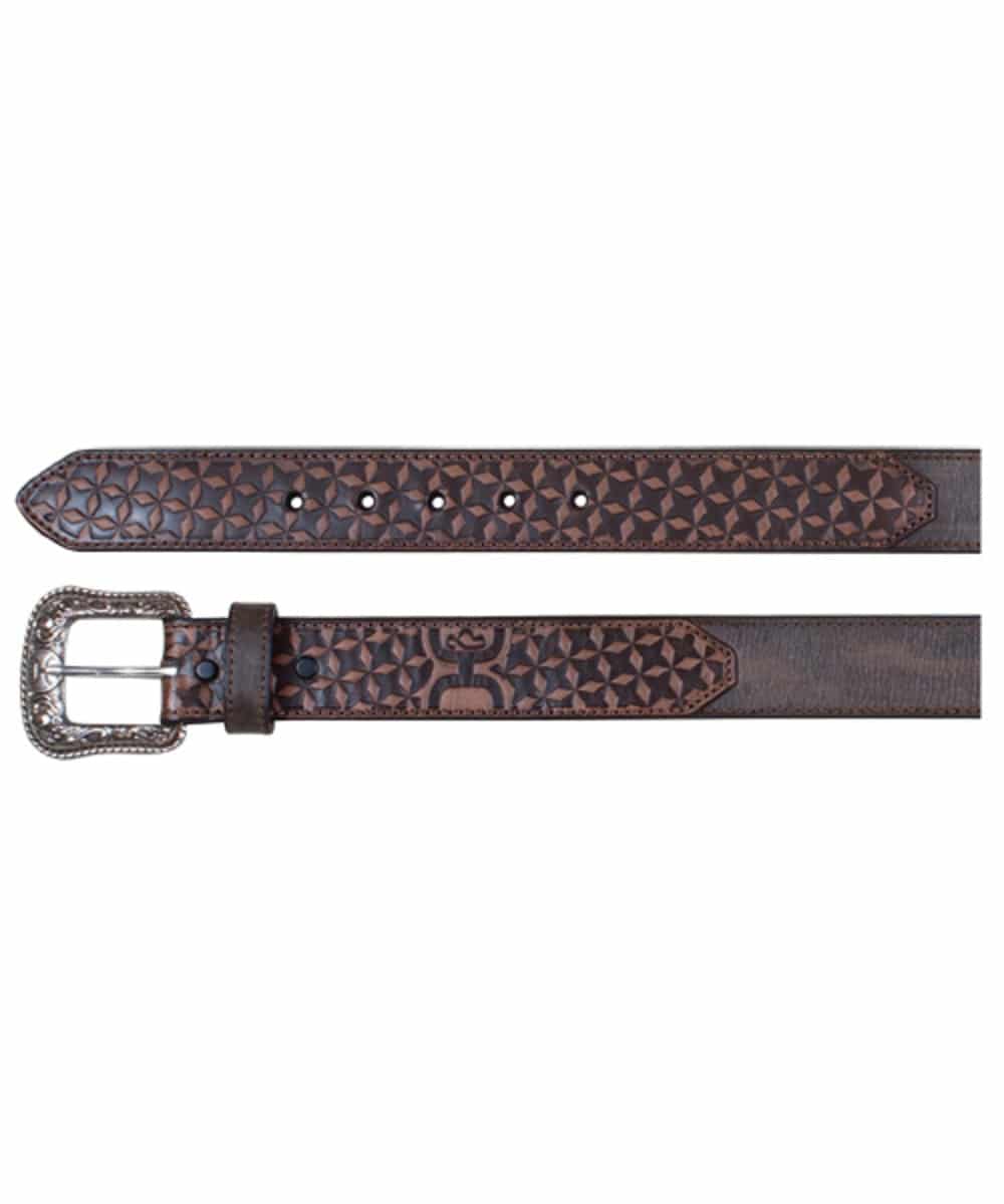 Trenditions Men's Hooey Tooled Belt- Style #1833BE7 ! desc : ! caption :