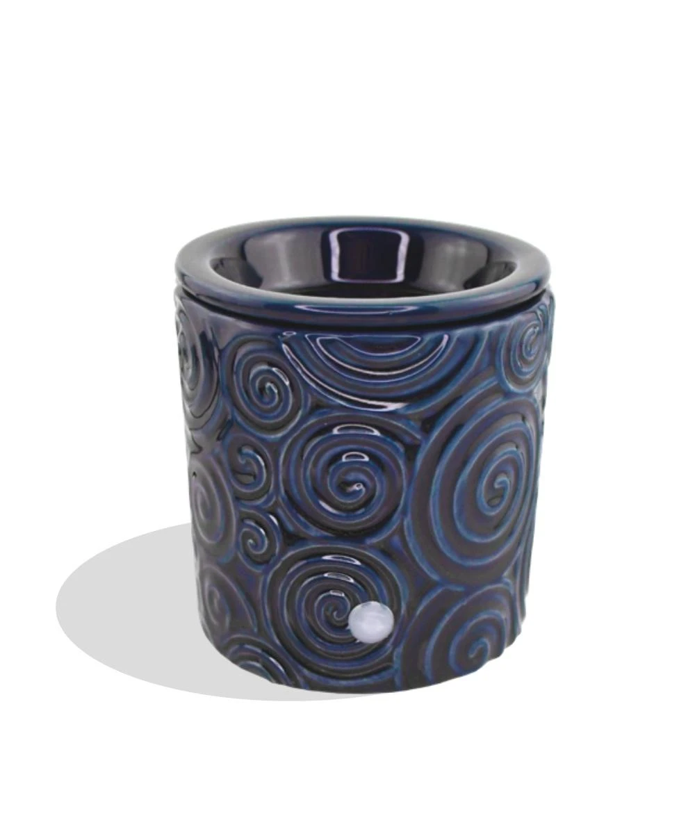 Candleberry Blue Swirl Tart Warmer With Safety Timer- Style #46007 ! desc : ! caption :