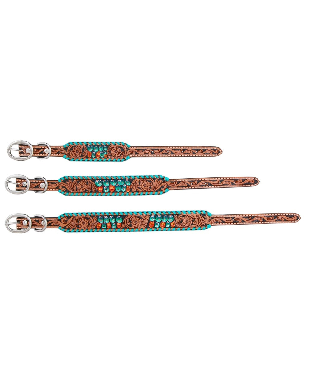 Rafter T Ranch Cactus Dog Collar Size Small- Style #DC370-S ! desc : ! caption :