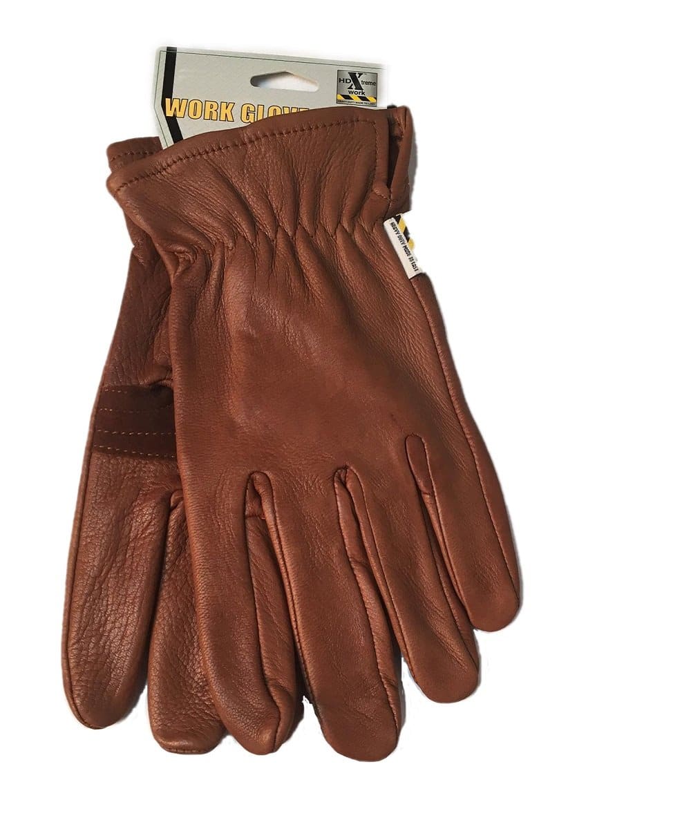 M&F Western Men's HD Xtreme Tan Deerskin Work Gloves- Style #H2111537 ! desc : ! caption :