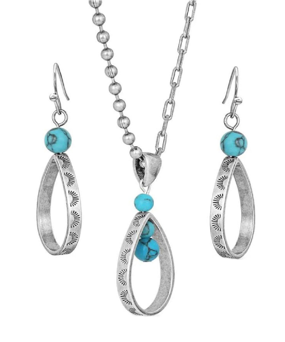 Montana Silversmiths Women's Down To Earth Teardrop Jewelry Set- Style #JS4895 ! desc : ! caption :