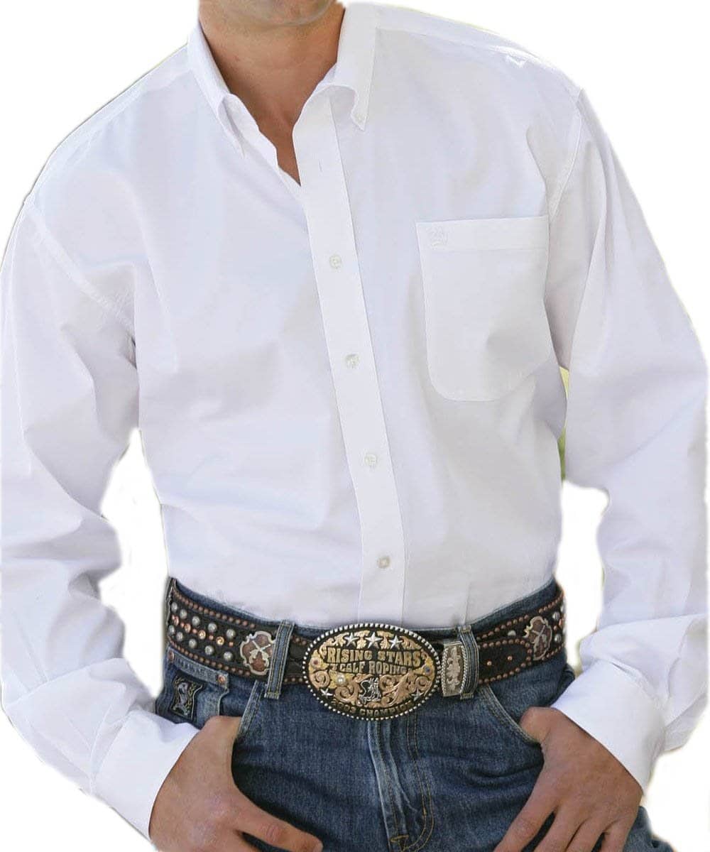 Cinch Men's White Long Sleeve Button Down Shirt- Style #MT10320020 ! desc : ! caption :