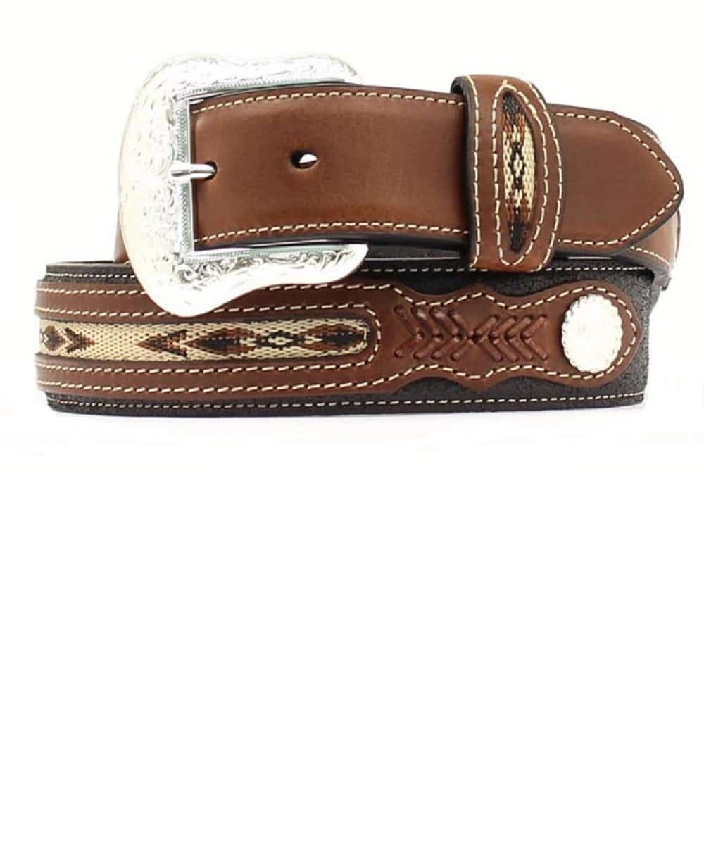 M&F Western Men's Nocona Aztec Ribbon Belt- Style #N2475701 ! desc : ! caption :