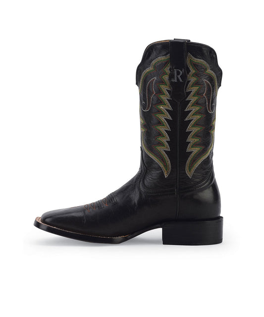 R. Watson Men's Black Ranch Hand Calf Western Boot- Style #RW7000-2 ! desc : ! caption :
