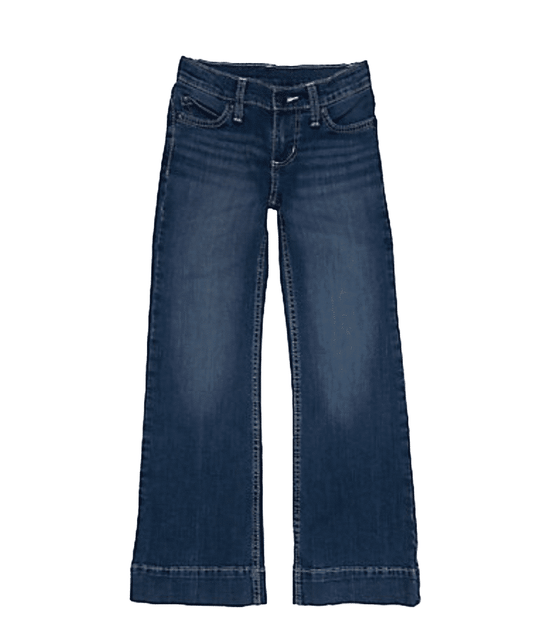 Wrangler Girls' Francine Medium Wash Trouser Cut Jean- Style #09GWWPF ! desc : ! caption :