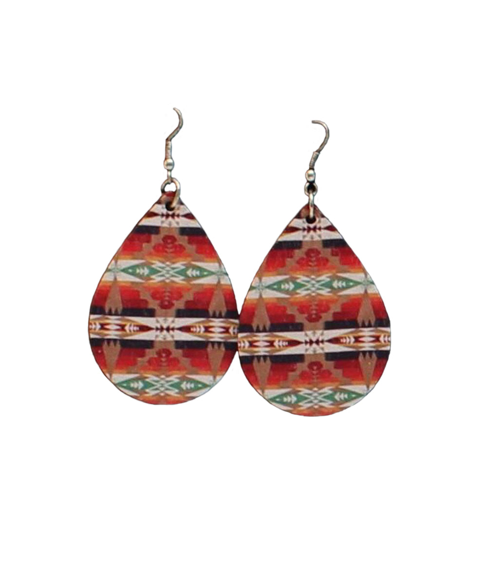 Silver Strike Women's Aztec Pattern Teardrop Earrings- Style #D4600103 ! desc : ! caption :