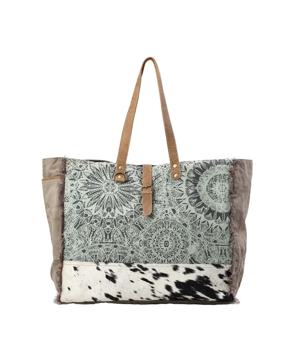 Myra Bags Women's Green Floral Print Weekender Bag- Style #S-1192 ! desc : ! caption :