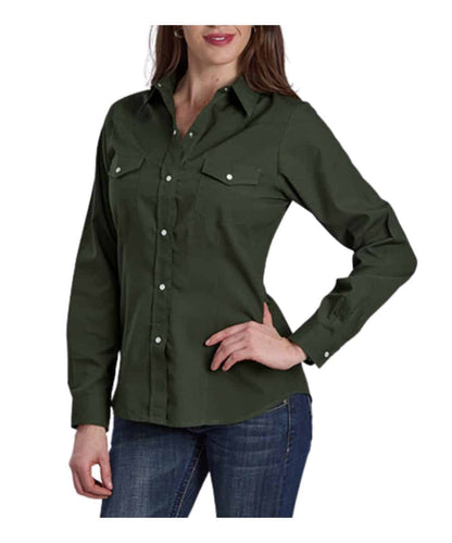 Roper Women's Olive Western Snap Shirt