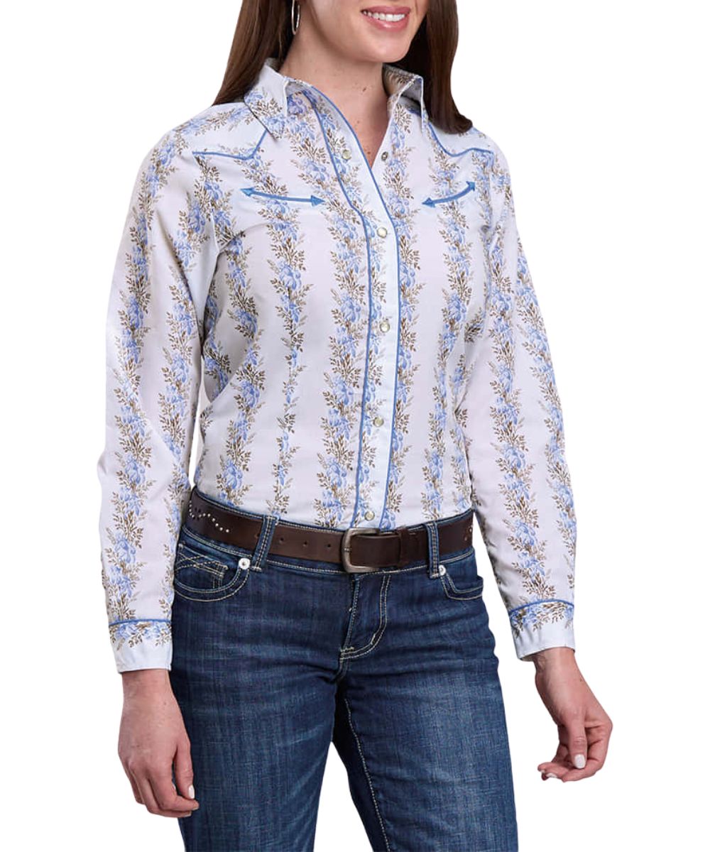 Roper Women's Floral Striped Western Snap Shirt