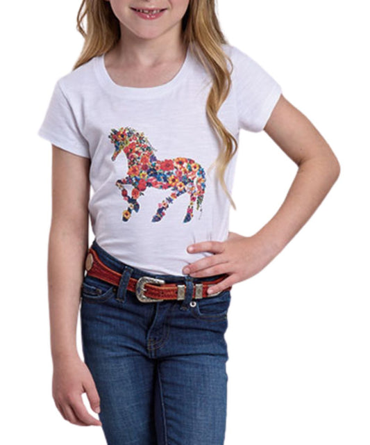 Roper Girls' Floral Horse Tee