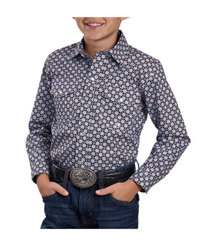 Roper Boy's Black Foulard Western Snap Shirt