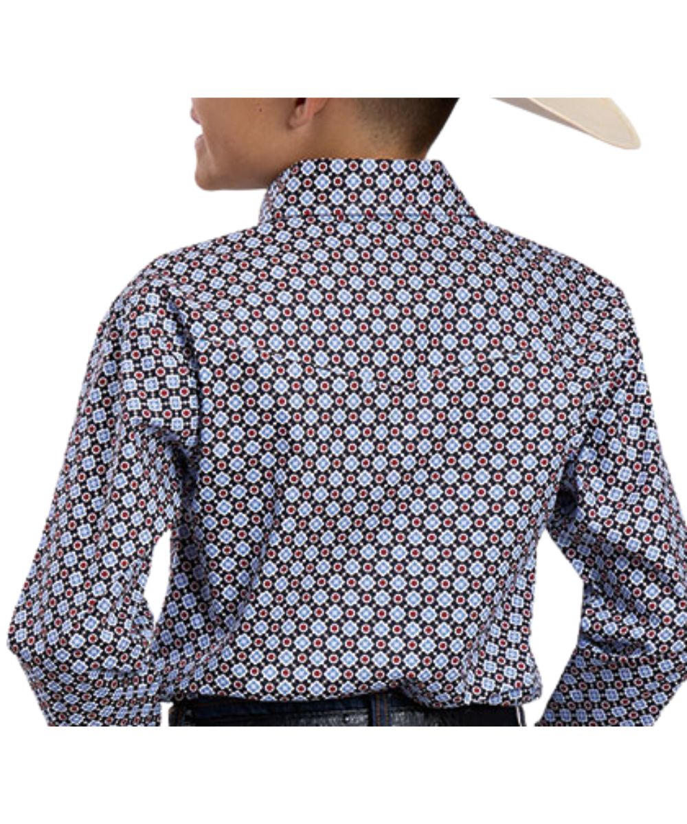 Roper Boy's Black Foulard Western Snap Shirt