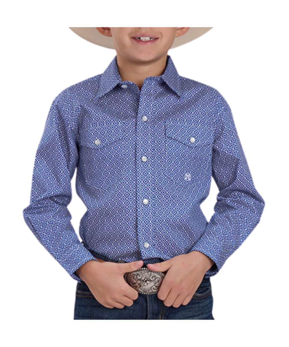 Roper Boys' Blue Amarillo Snap Shirt (#03-030-0225-4301) - Cowpokes ...
