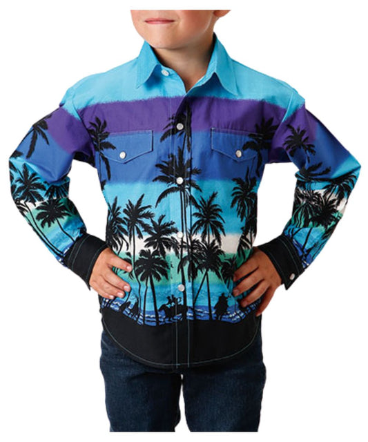 Roper Boys' Vintage Beach Snap Shirt