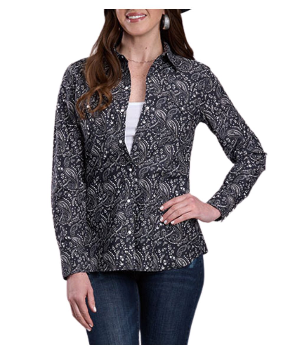 Roper Women's Black Paisley Snap Shirt