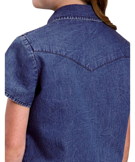 Roper Girls' Denim Blouse