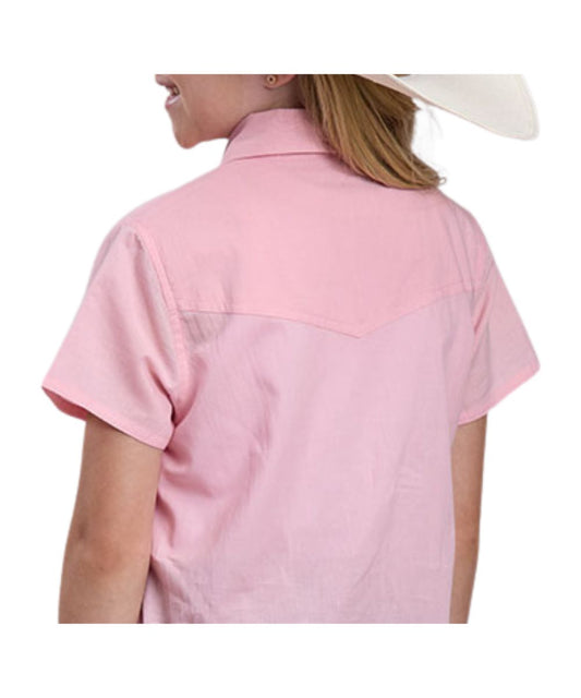 Cotton Twill Button Down Shirt With Single Point Western Yokes