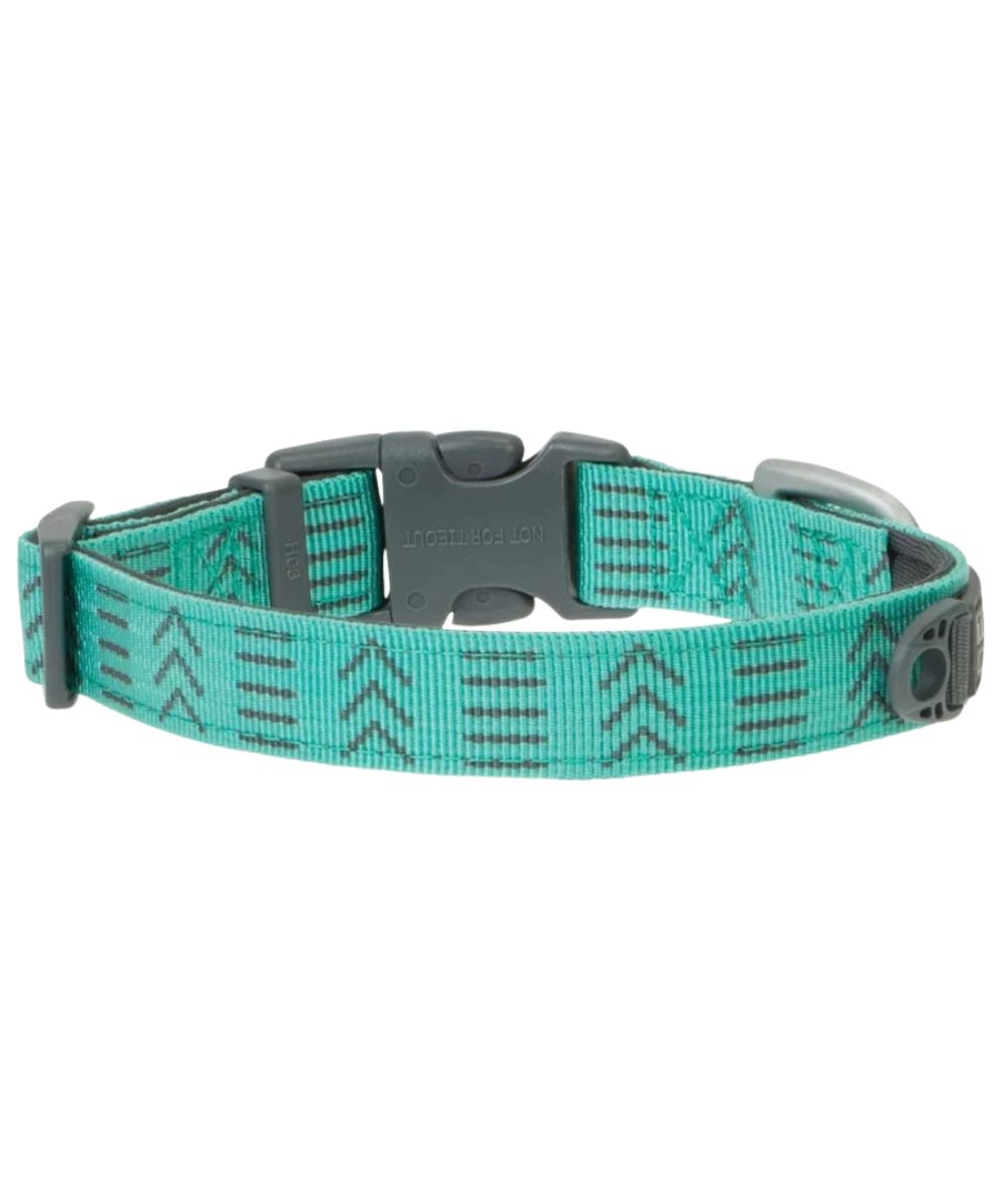 Terrain D.O.G. Patterned Snap-N-Go Neoprene Lined Dog Collar in mint chevron 