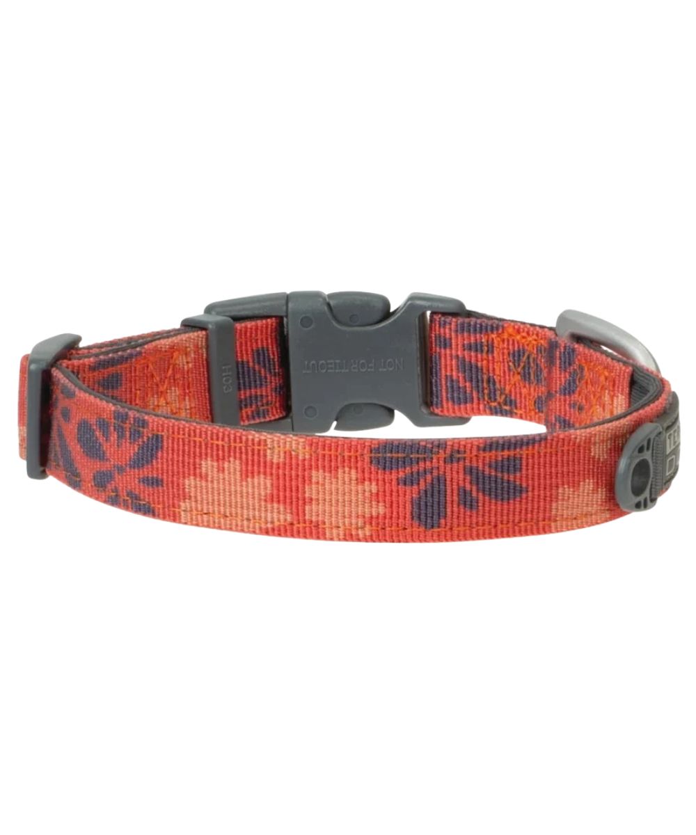 Terrain D.O.G. Patterned Snap-N-Go Neoprene Lined Dog Collar in coral flower