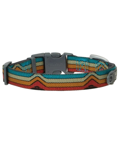 Terrain D.O.G. Patterned Snap-N-Go Neoprene Lined Dog Collar in retro waves