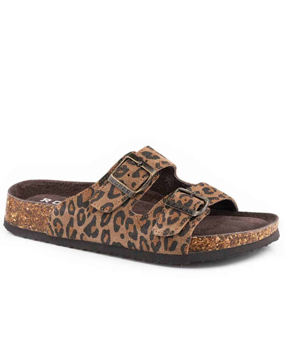Roper Women's Leopard Sandal - Cowpokes Work and Western