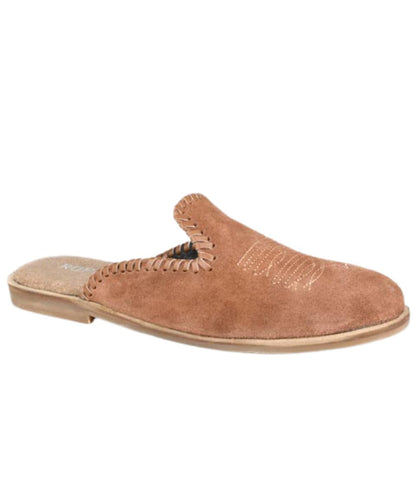 Women's Brown Suede Leather Slip-On Sandal